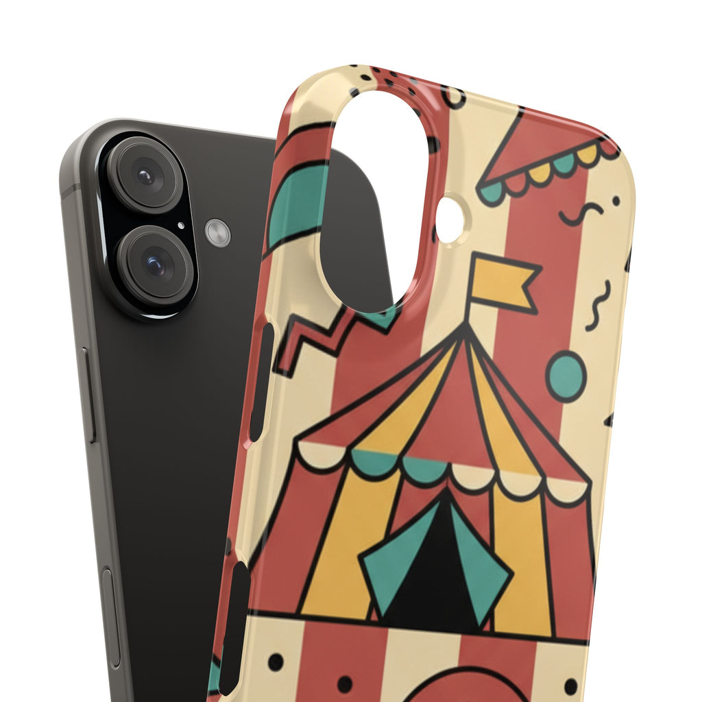 Retro Circus Stripe Slim Phone Case — Vintage 70s Memphis Geometric Design