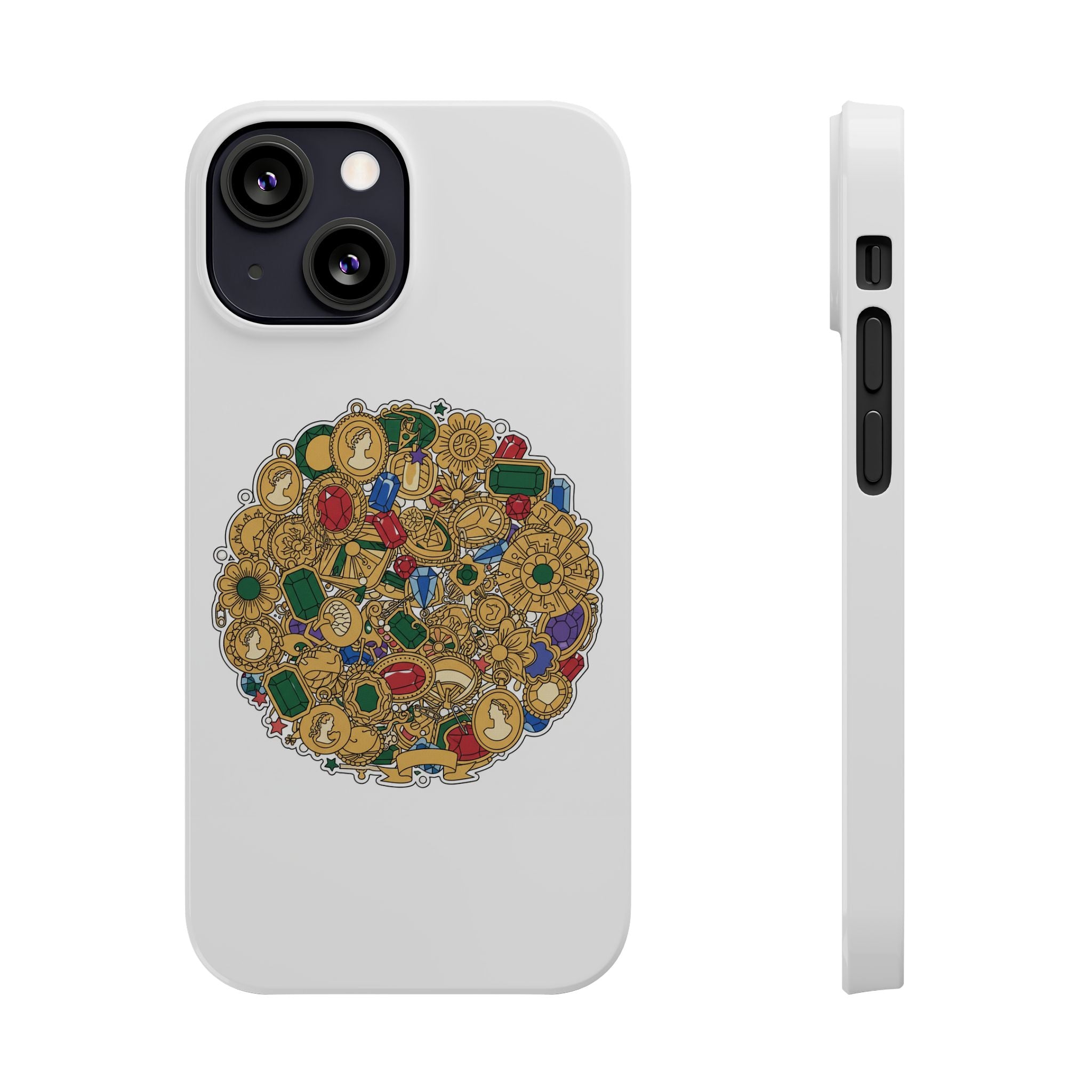 Gothic Red Rose Phone Case — Dark Romantic Slim Case with Black Ribbons