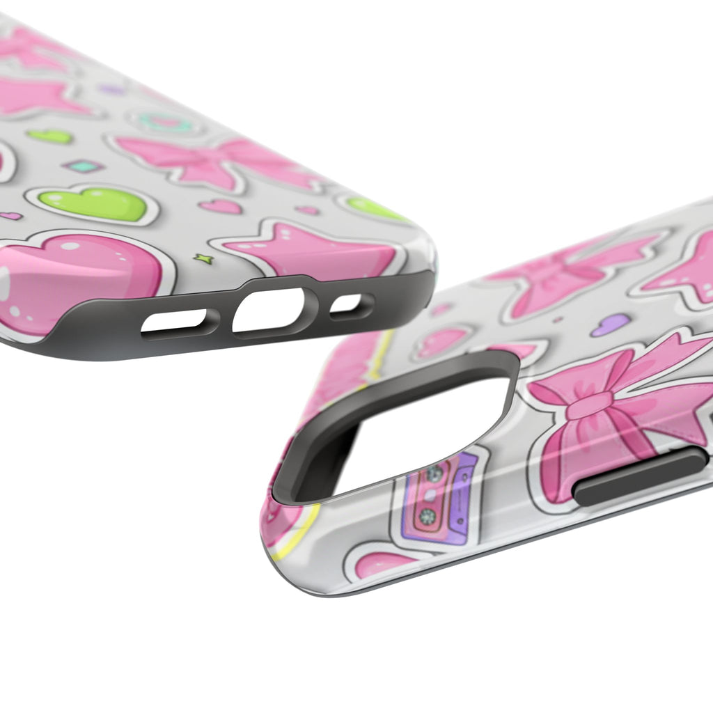 Gimme Gummy Pastel Phone Case — Pink Bows & Lime Hearts Y2K Design