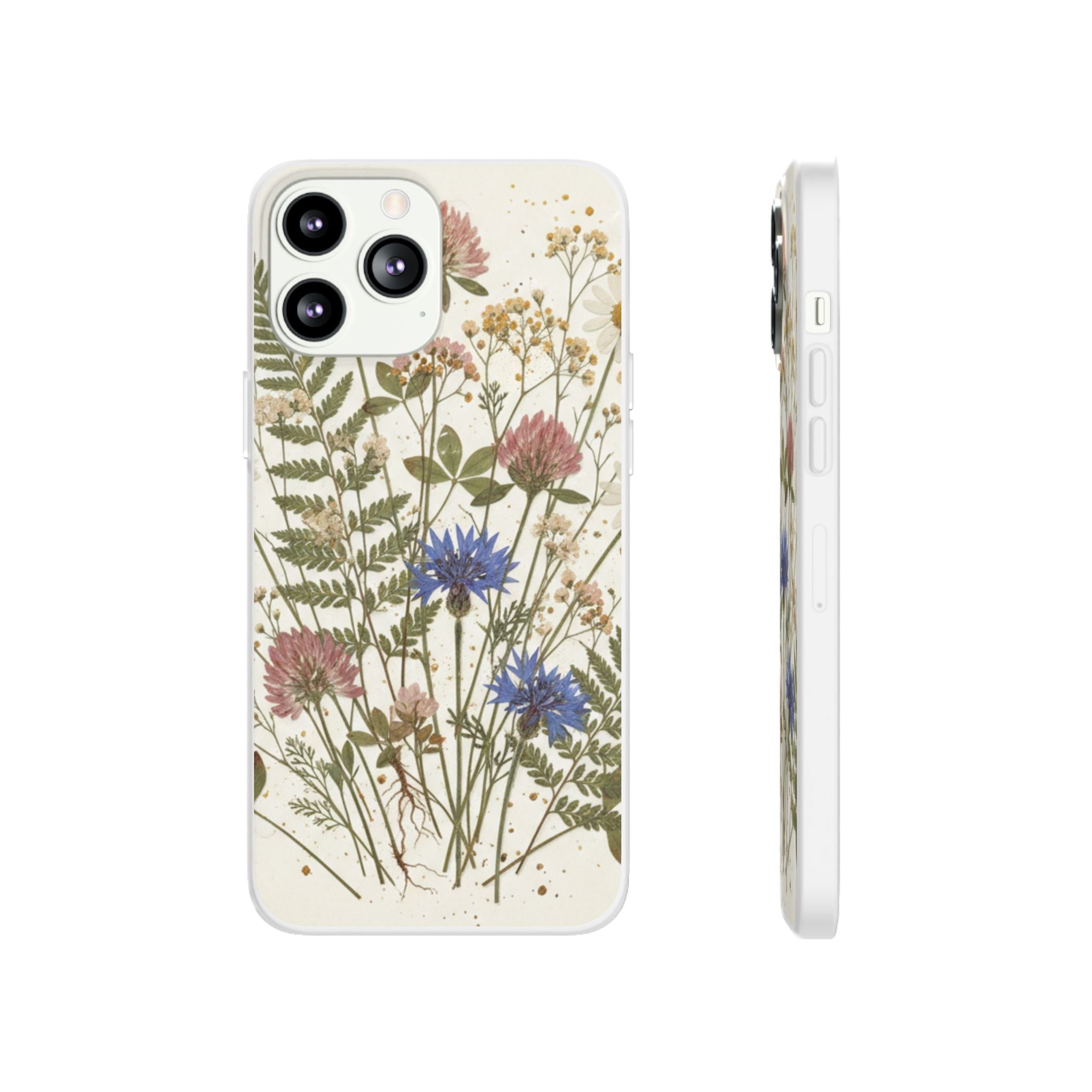 Pressed Wildflower Resin Phone Case — Cottagecore Botanical Design