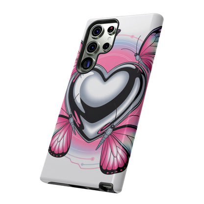 Phone Case - Y2K Aesthetic Chrome Hearts and Butterflies, Cybercore 2000s Vibe