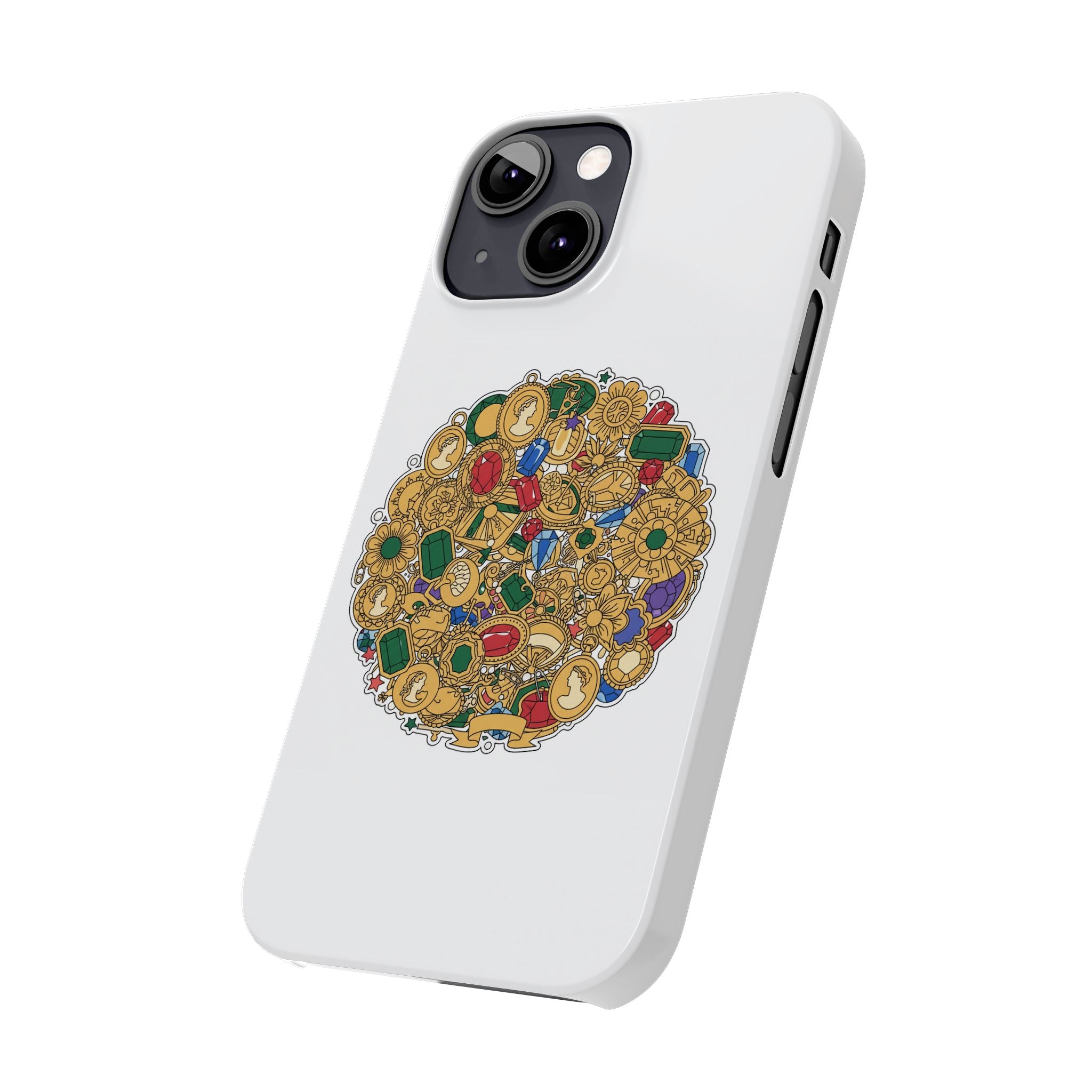 Gothic Red Rose Phone Case — Dark Romantic Slim Case with Black Ribbons