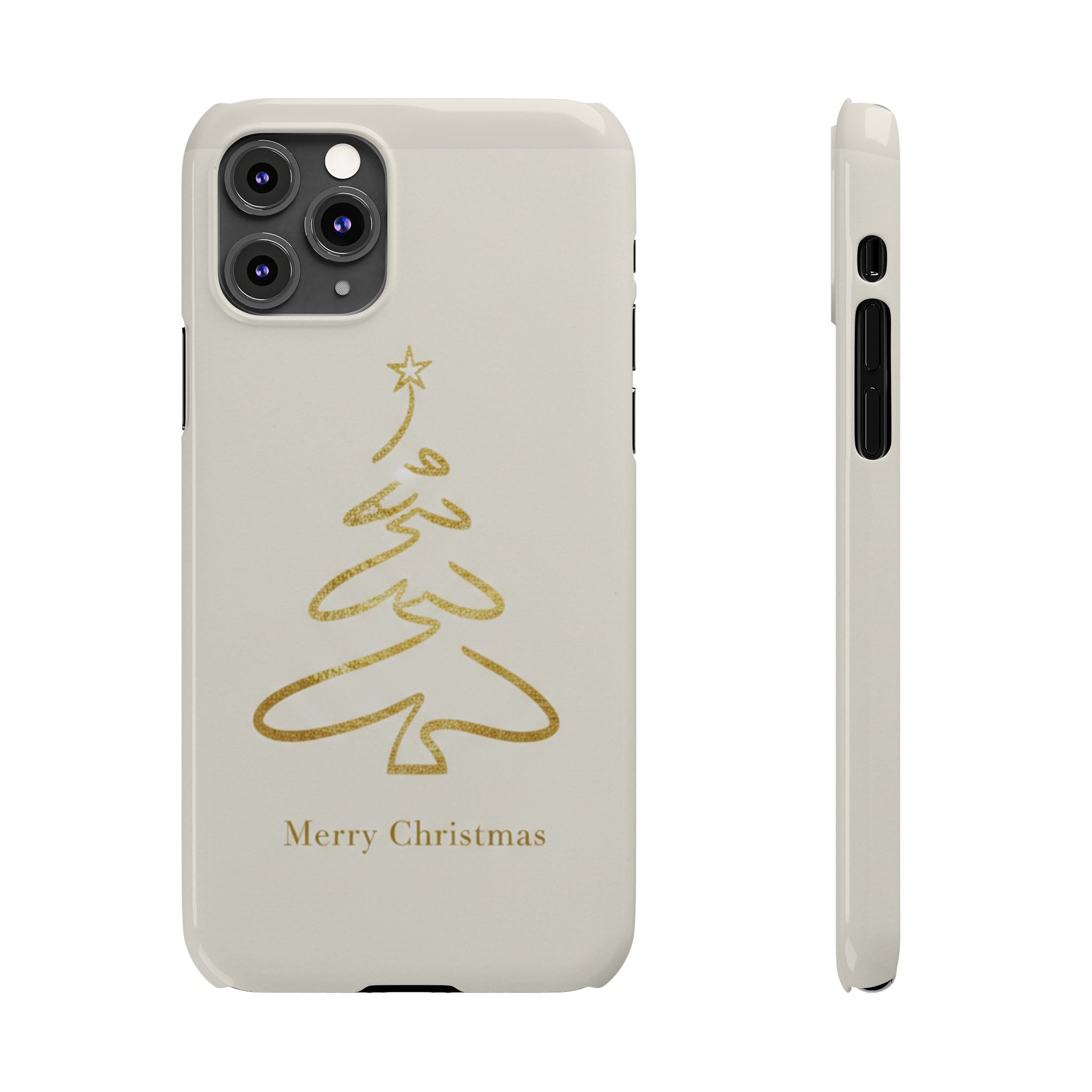 Minimalist Gold Foil Christmas Tree Slim Phone Case