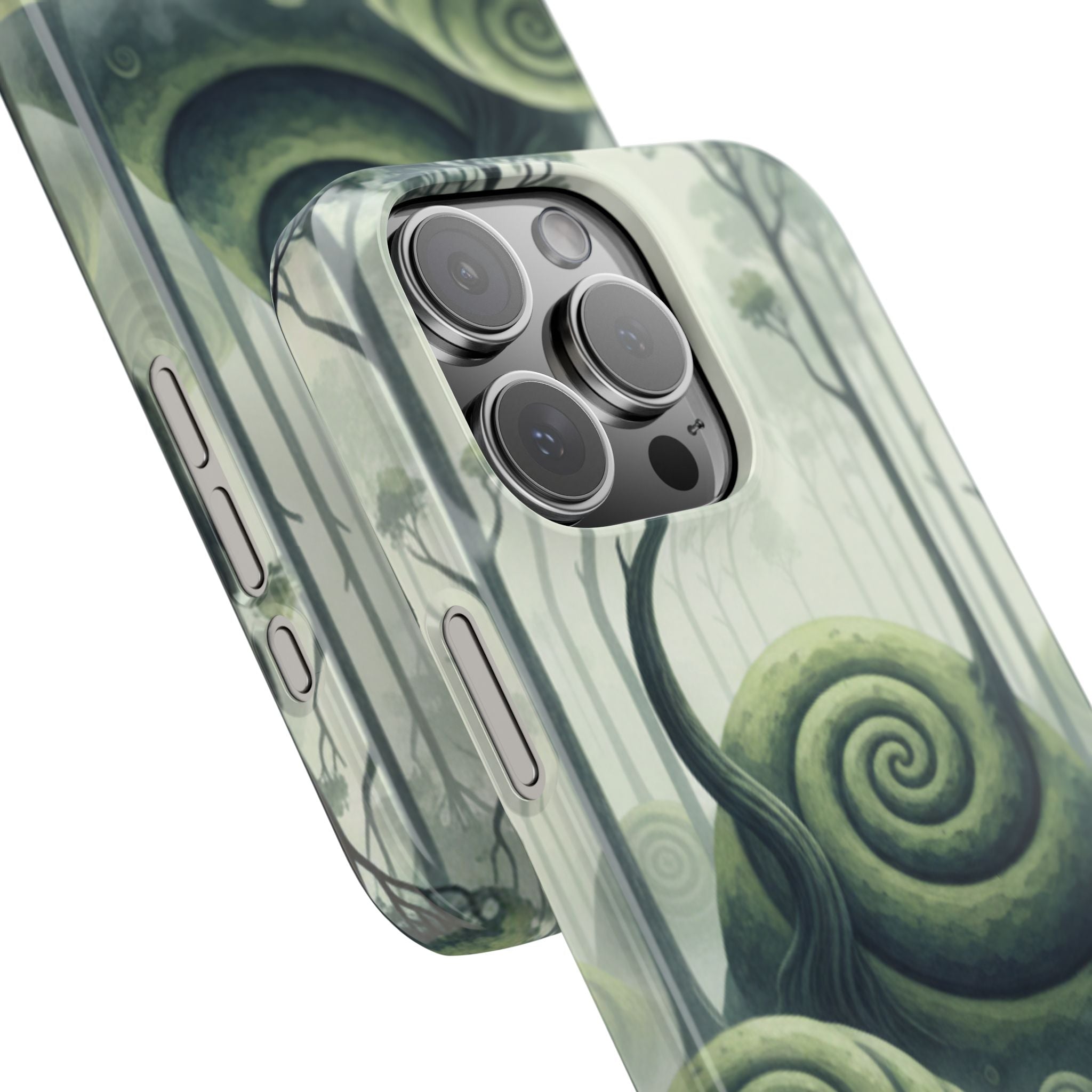 Mystical Forest Slim Phone Case — Dreamy Studio Ghibli‑Style Foggy Hills