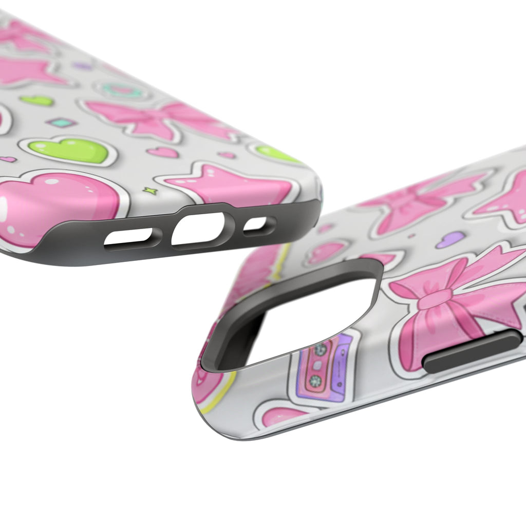 Gimme Gummy Pastel Phone Case — Pink Bows & Lime Hearts Y2K Design