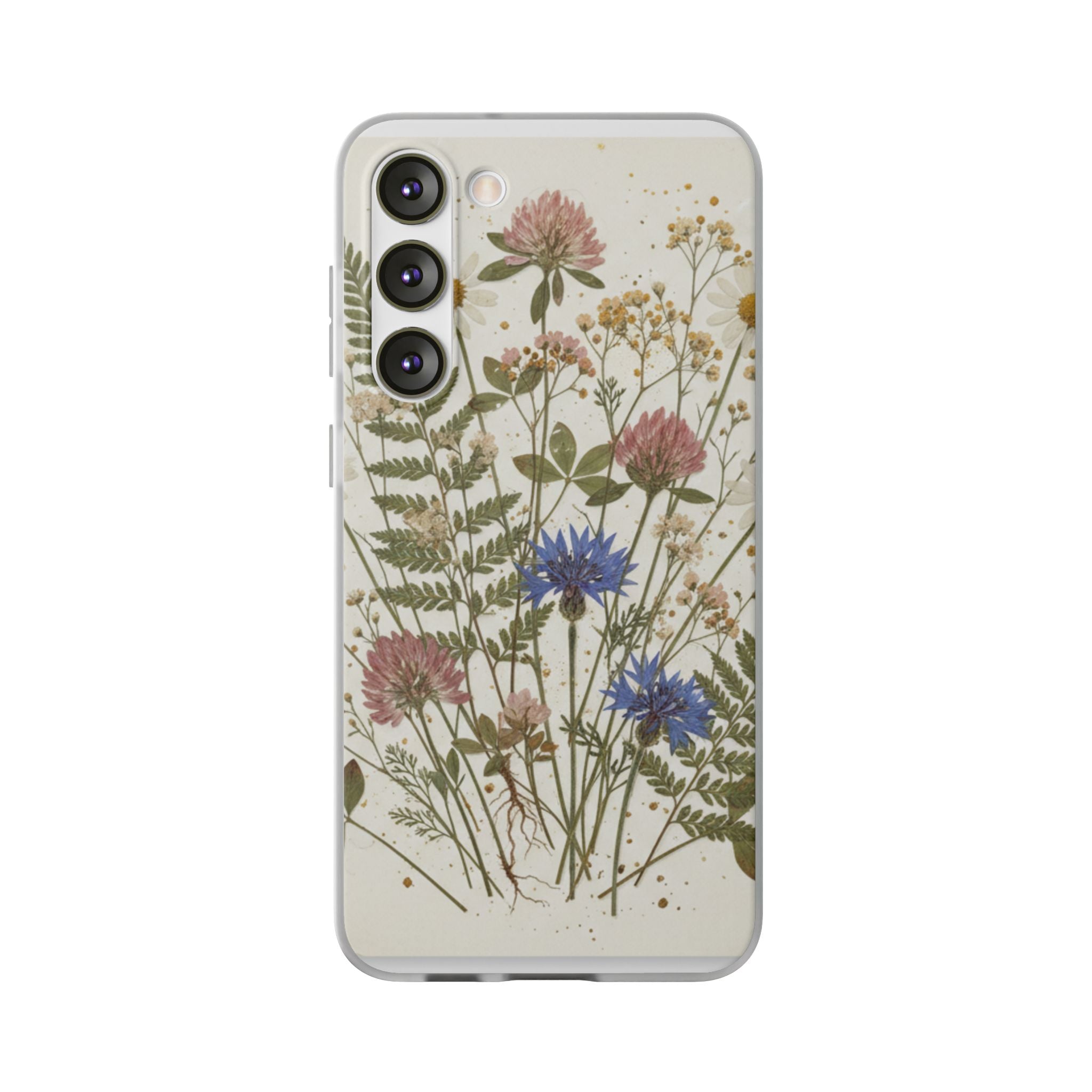 Pressed Wildflower Resin Phone Case — Cottagecore Botanical Design