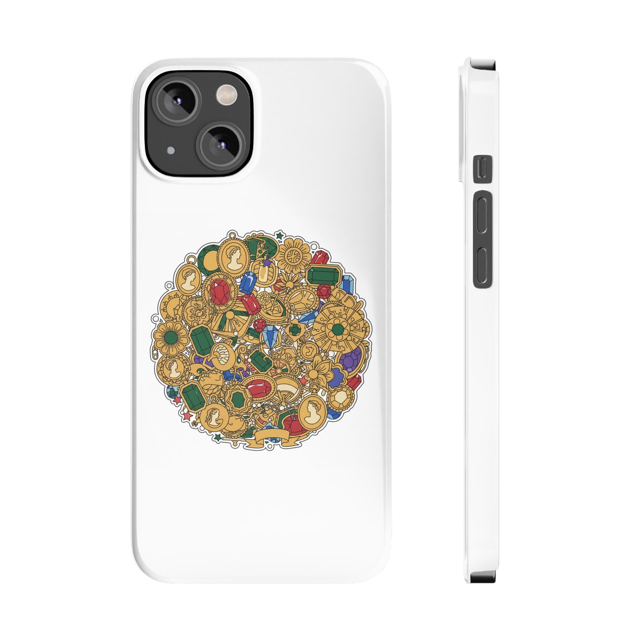 Gothic Red Rose Phone Case — Dark Romantic Slim Case with Black Ribbons