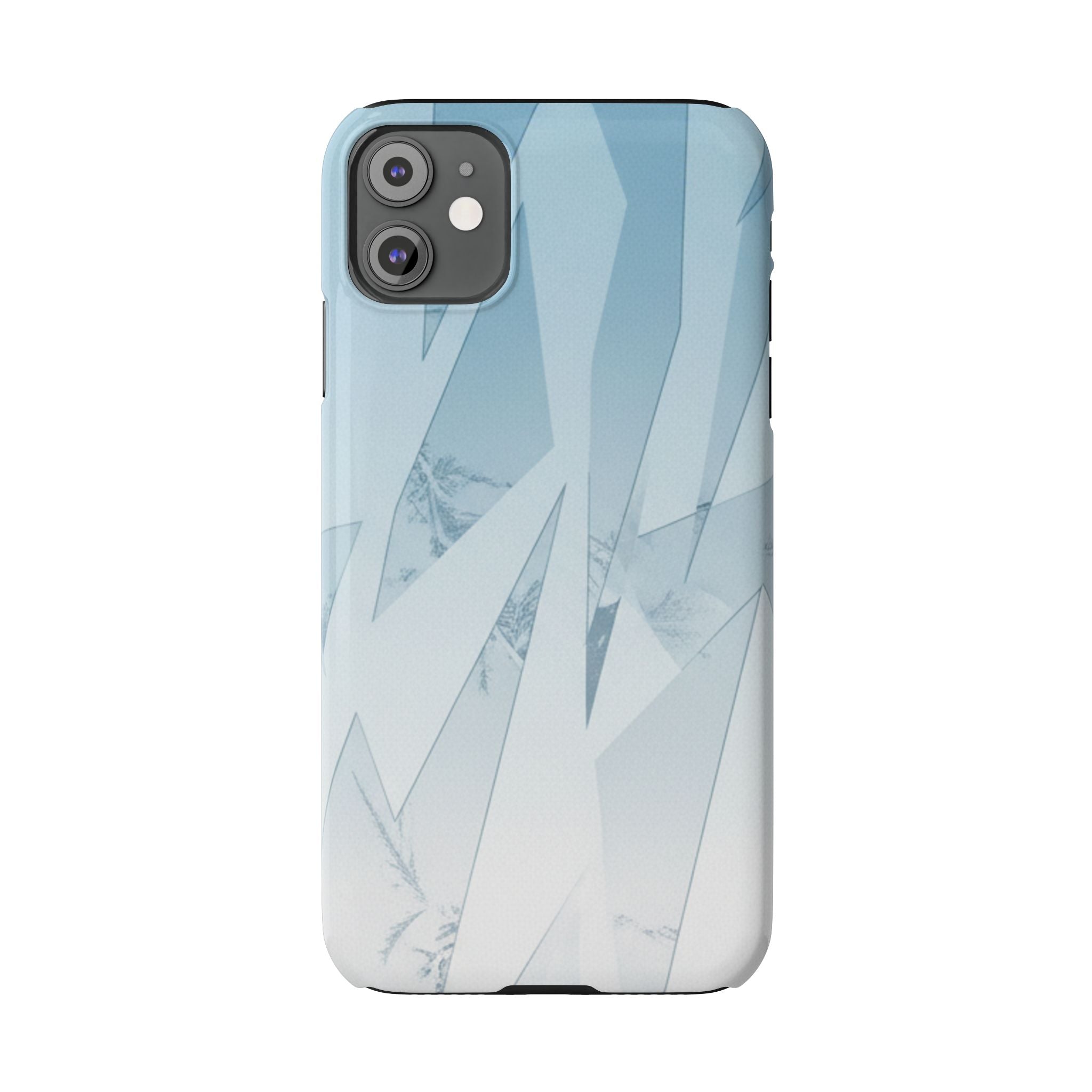 Icy Frost Minimalist Slim Phone Case — Frosted Glass Blue Gradient