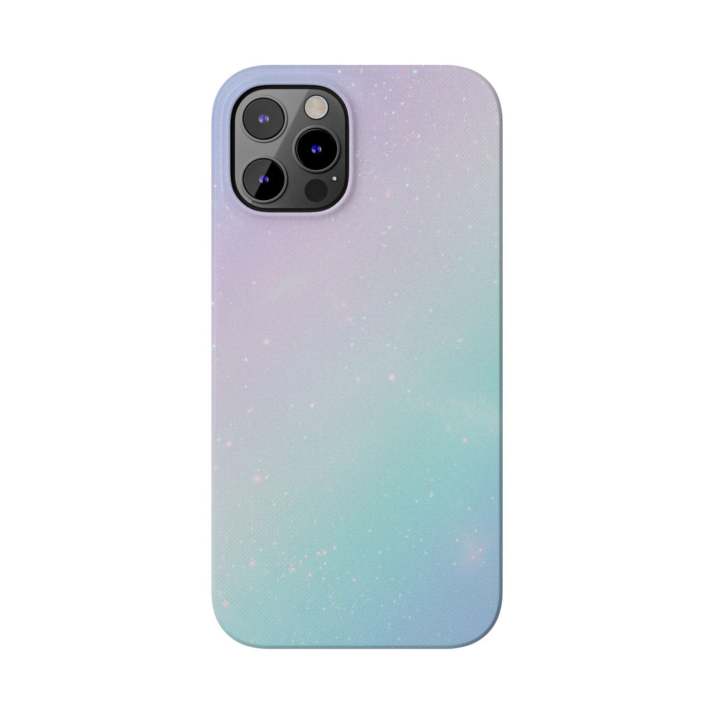 Opalescent Cosmic Slim Phone Case — Shimmering Moon Dust Purple & Blue Gradient