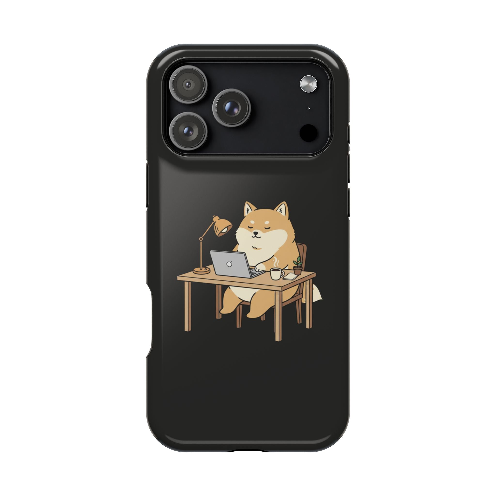 Magnetic Impact-Resistant Phone Case — Cozy Desk Animal Illustration