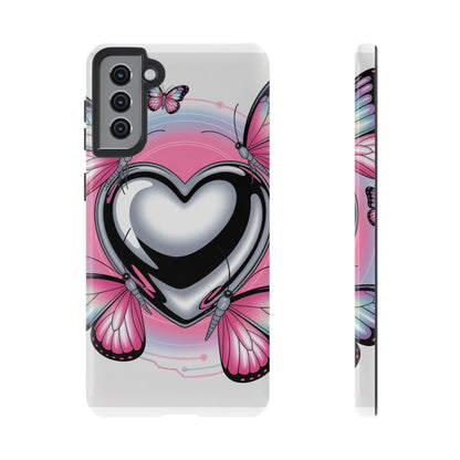 Phone Case - Y2K Aesthetic Chrome Hearts and Butterflies, Cybercore 2000s Vibe