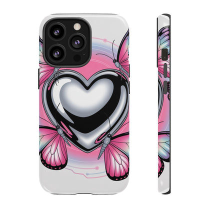 Phone Case - Y2K Aesthetic Chrome Hearts and Butterflies, Cybercore 2000s Vibe