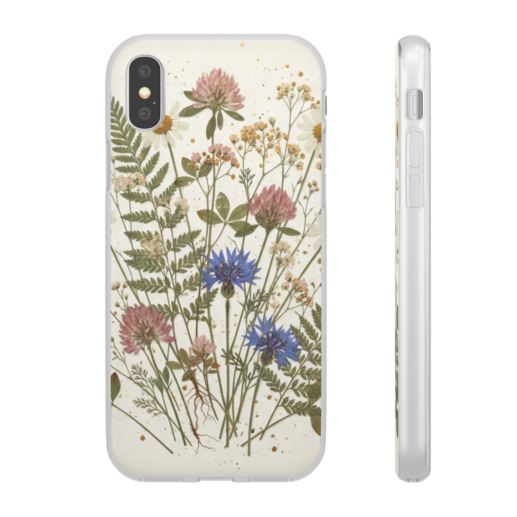 Pressed Wildflower Resin Phone Case — Cottagecore Botanical Design