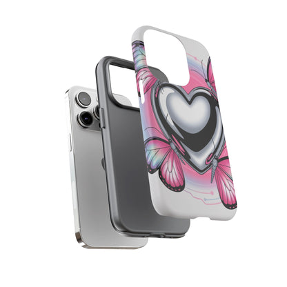 Phone Case - Y2K Aesthetic Chrome Hearts and Butterflies, Cybercore 2000s Vibe