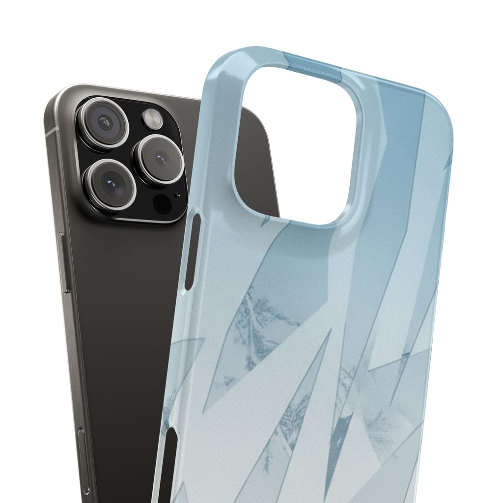 Icy Frost Minimalist Slim Phone Case — Frosted Glass Blue Gradient