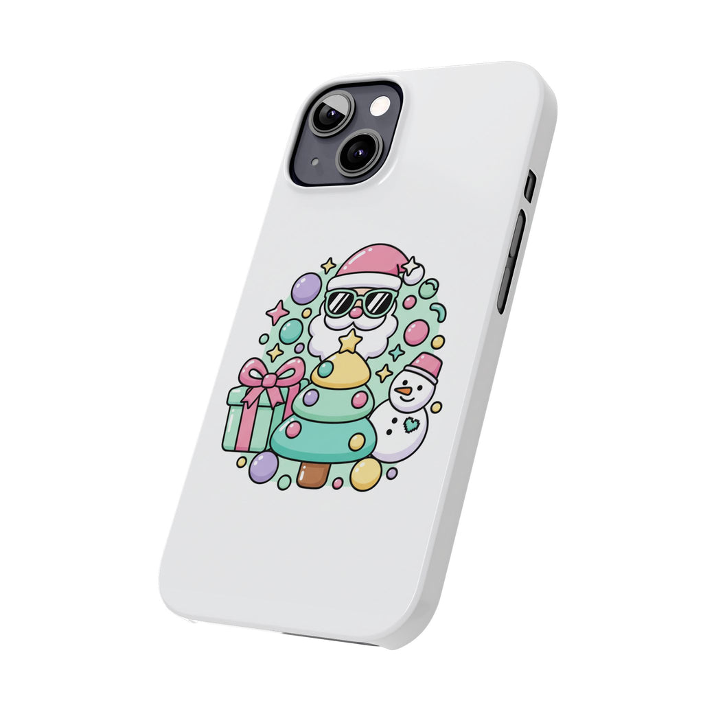 Y2K-Inspired Christmas Phone Case — Playful Bubble Icons & Stars