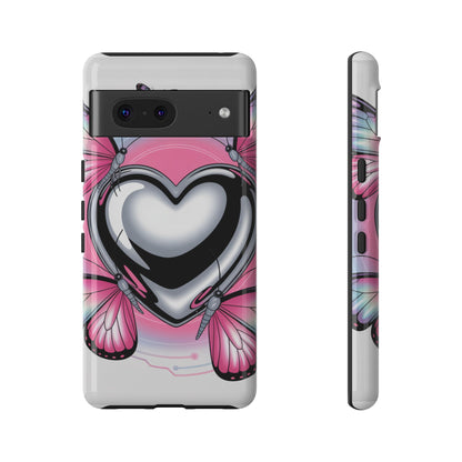 Phone Case - Y2K Aesthetic Chrome Hearts and Butterflies, Cybercore 2000s Vibe