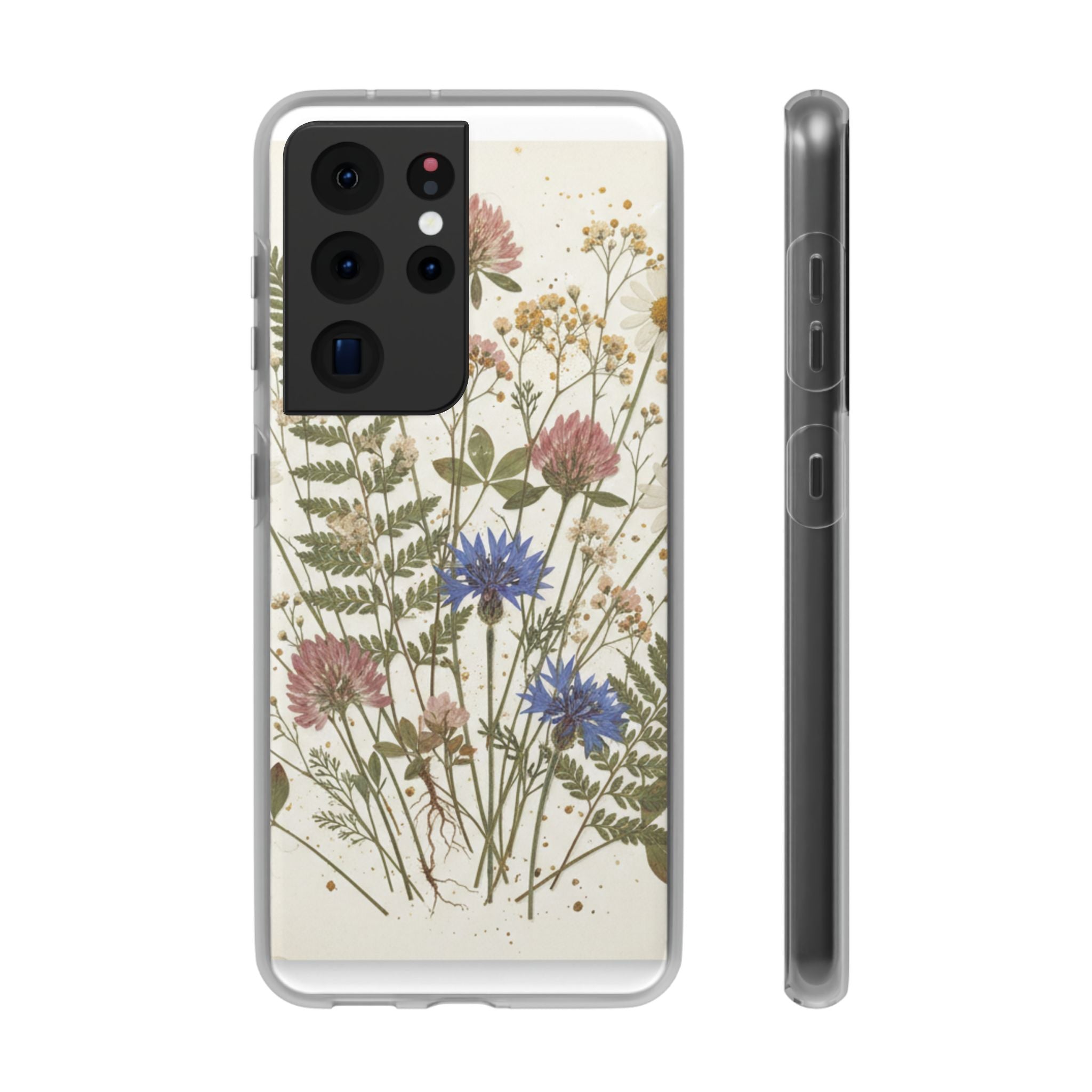 Pressed Wildflower Resin Phone Case — Cottagecore Botanical Design