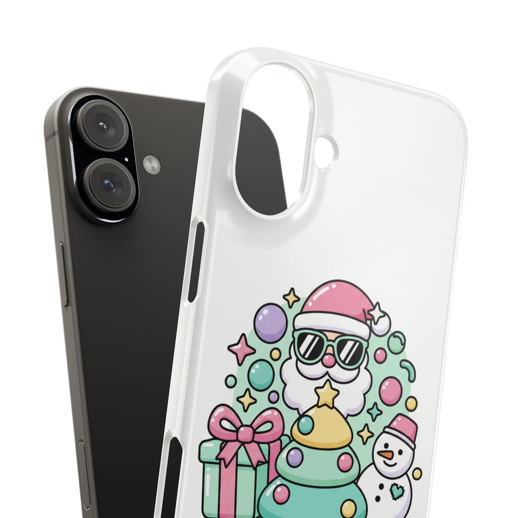 Y2K-Inspired Christmas Phone Case — Playful Bubble Icons & Stars