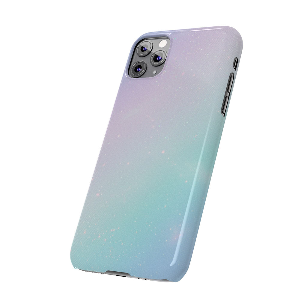 Opalescent Cosmic Slim Phone Case — Shimmering Moon Dust Purple & Blue Gradient