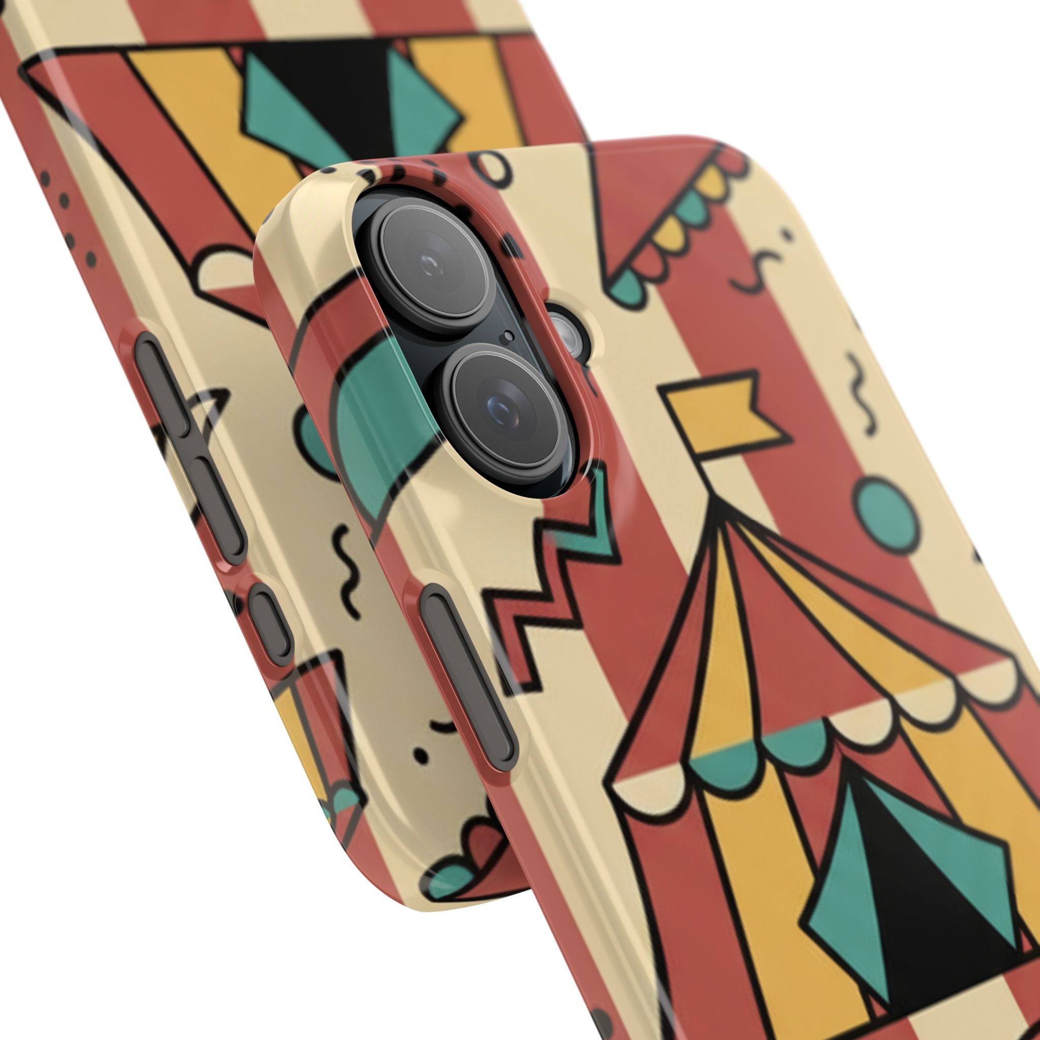 Retro Circus Stripe Slim Phone Case — Vintage 70s Memphis Geometric Design