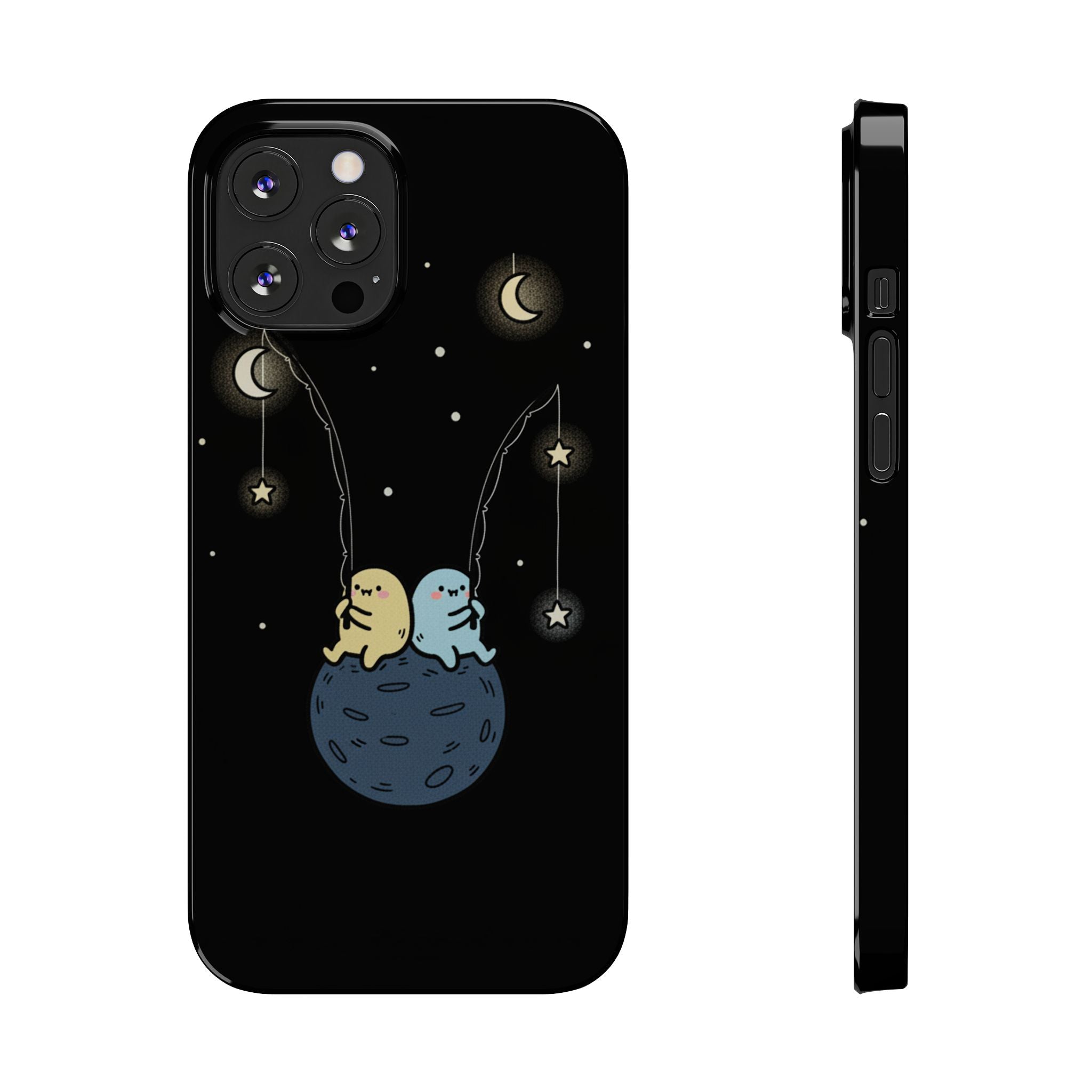 Moonlight Anglers: Whimsical Star Fishing Phone Case | Celestial Doodle Art Aesthetic