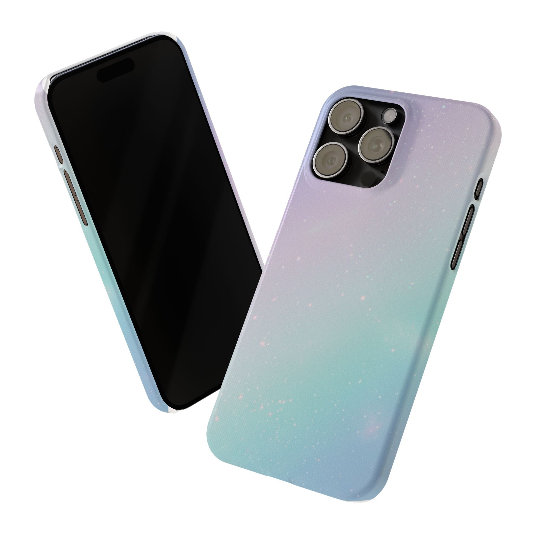 Opalescent Cosmic Slim Phone Case — Shimmering Moon Dust Purple & Blue Gradient