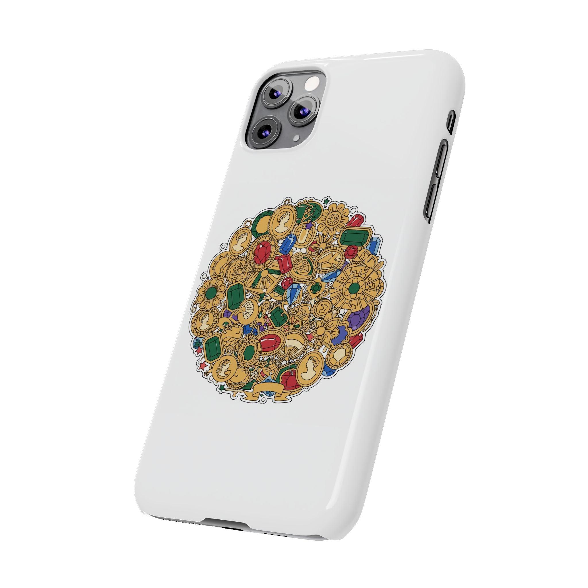 Gothic Red Rose Phone Case — Dark Romantic Slim Case with Black Ribbons