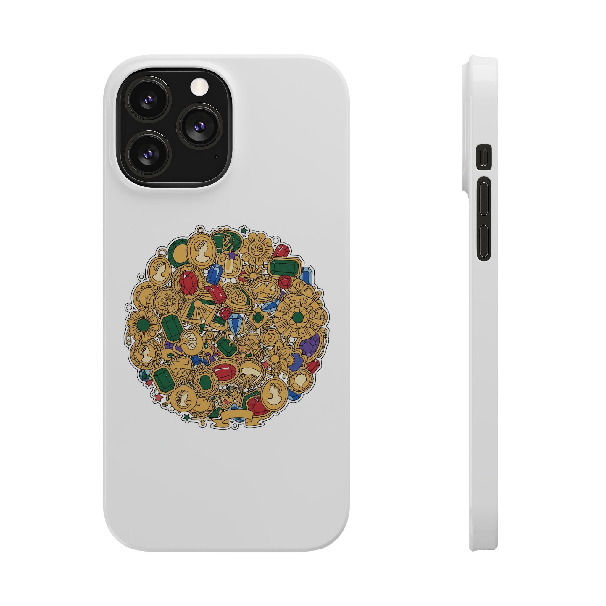 Gothic Red Rose Phone Case — Dark Romantic Slim Case with Black Ribbons