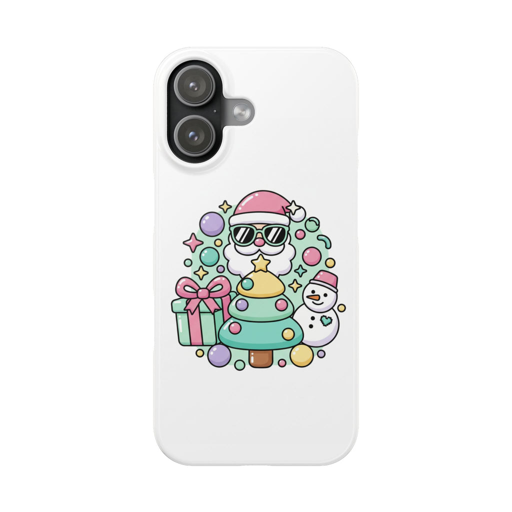 Y2K-Inspired Christmas Phone Case — Playful Bubble Icons & Stars