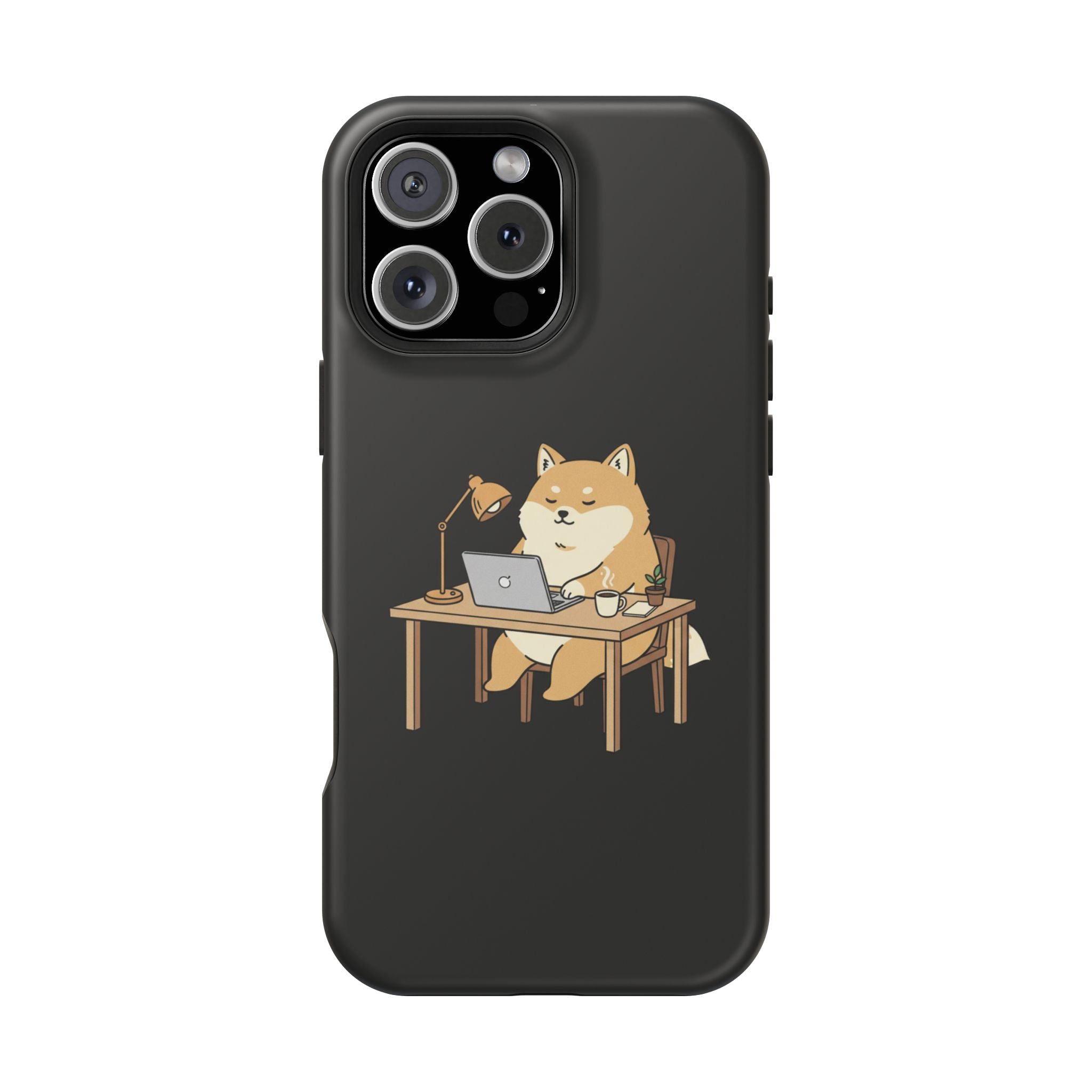 Magnetic Impact-Resistant Phone Case — Cozy Desk Animal Illustration
