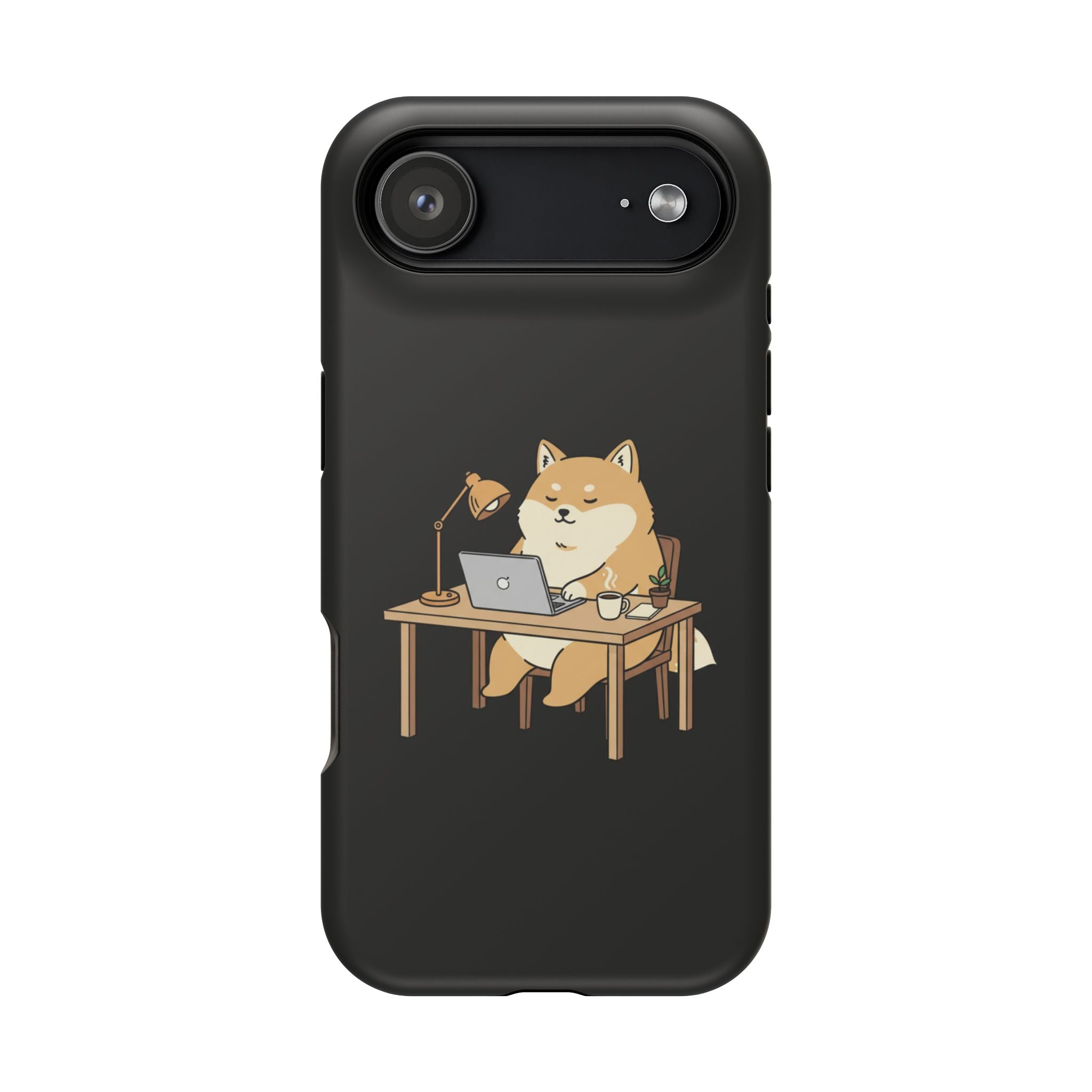 Magnetic Impact-Resistant Phone Case — Cozy Desk Animal Illustration