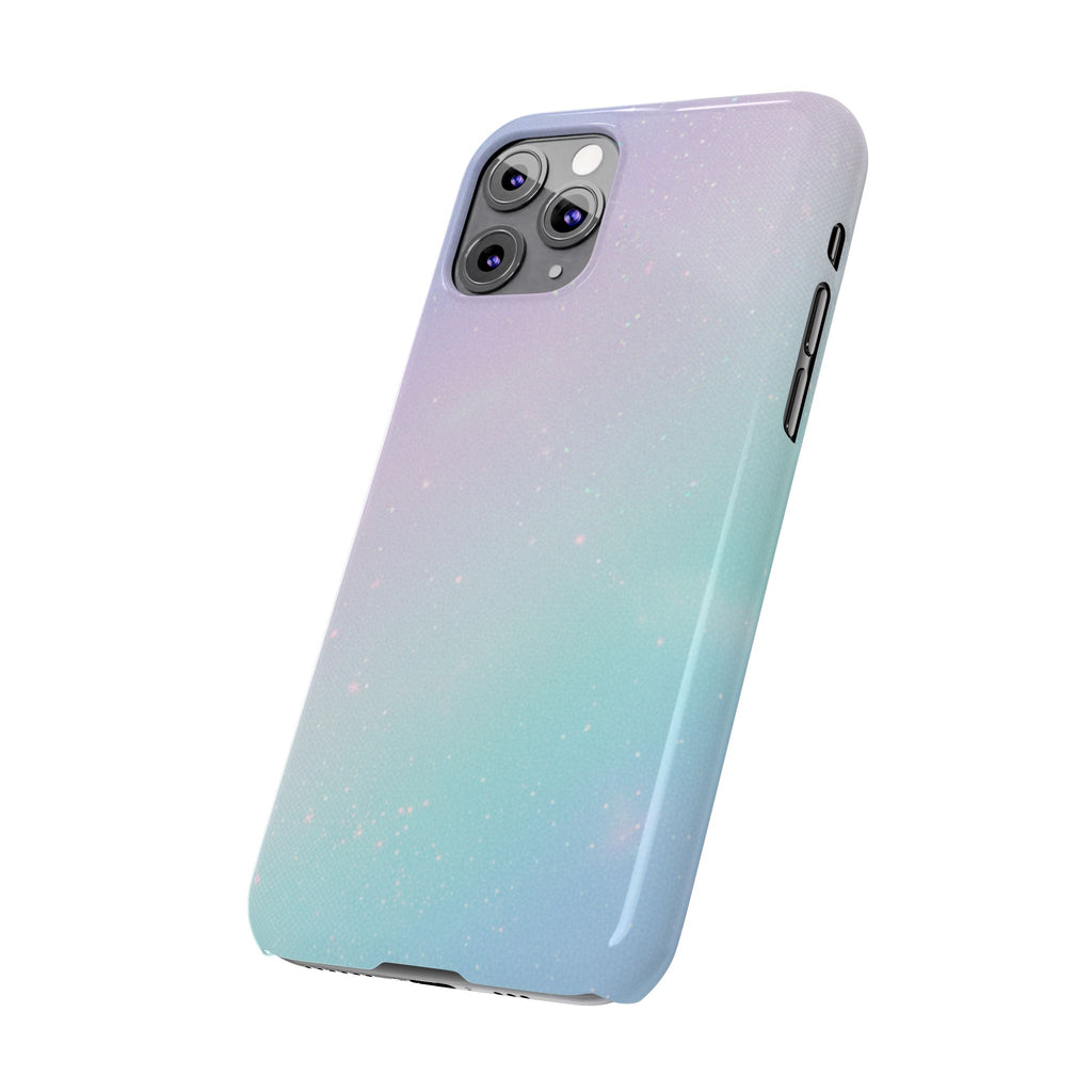 Opalescent Cosmic Slim Phone Case — Shimmering Moon Dust Purple & Blue Gradient