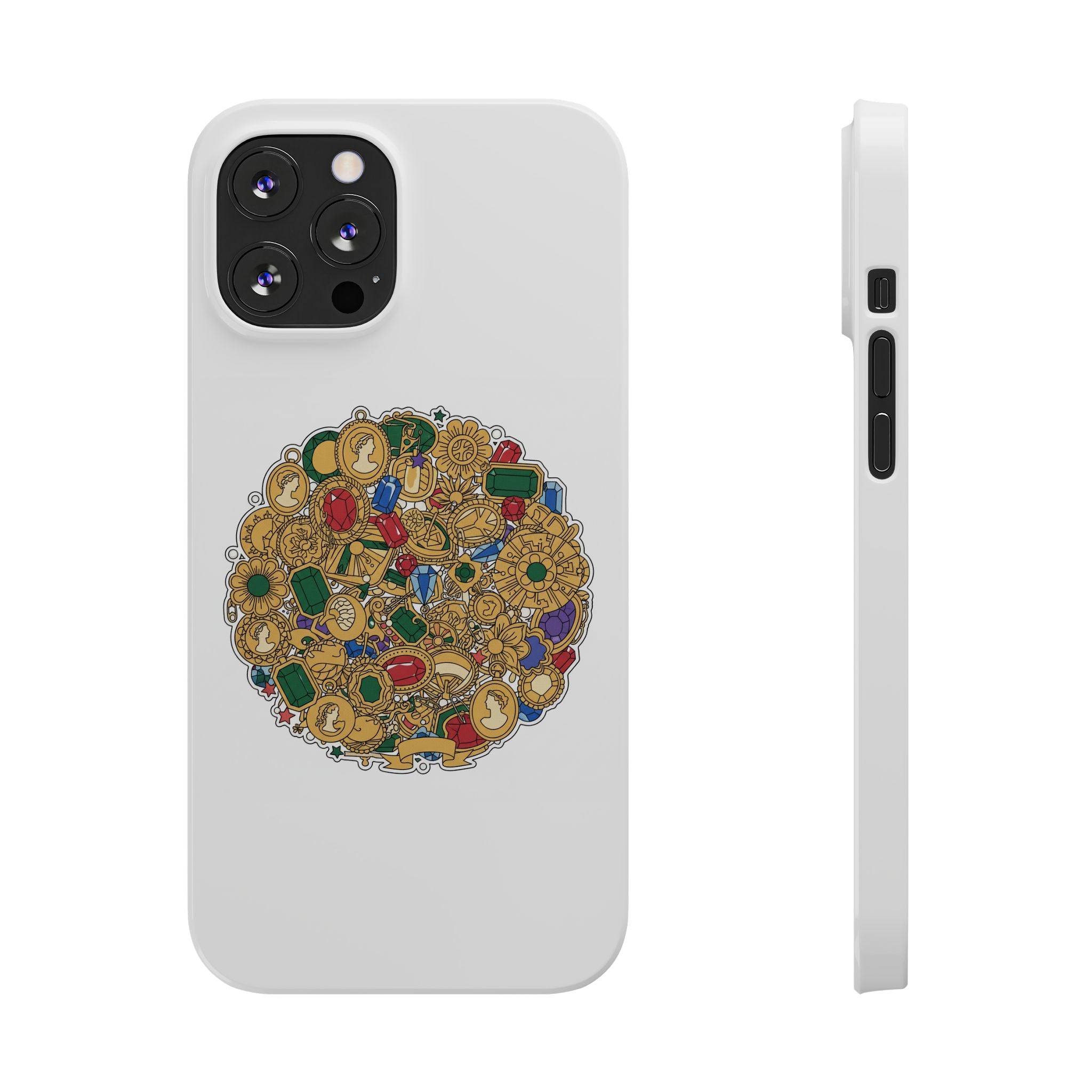 Gothic Red Rose Phone Case — Dark Romantic Slim Case with Black Ribbons