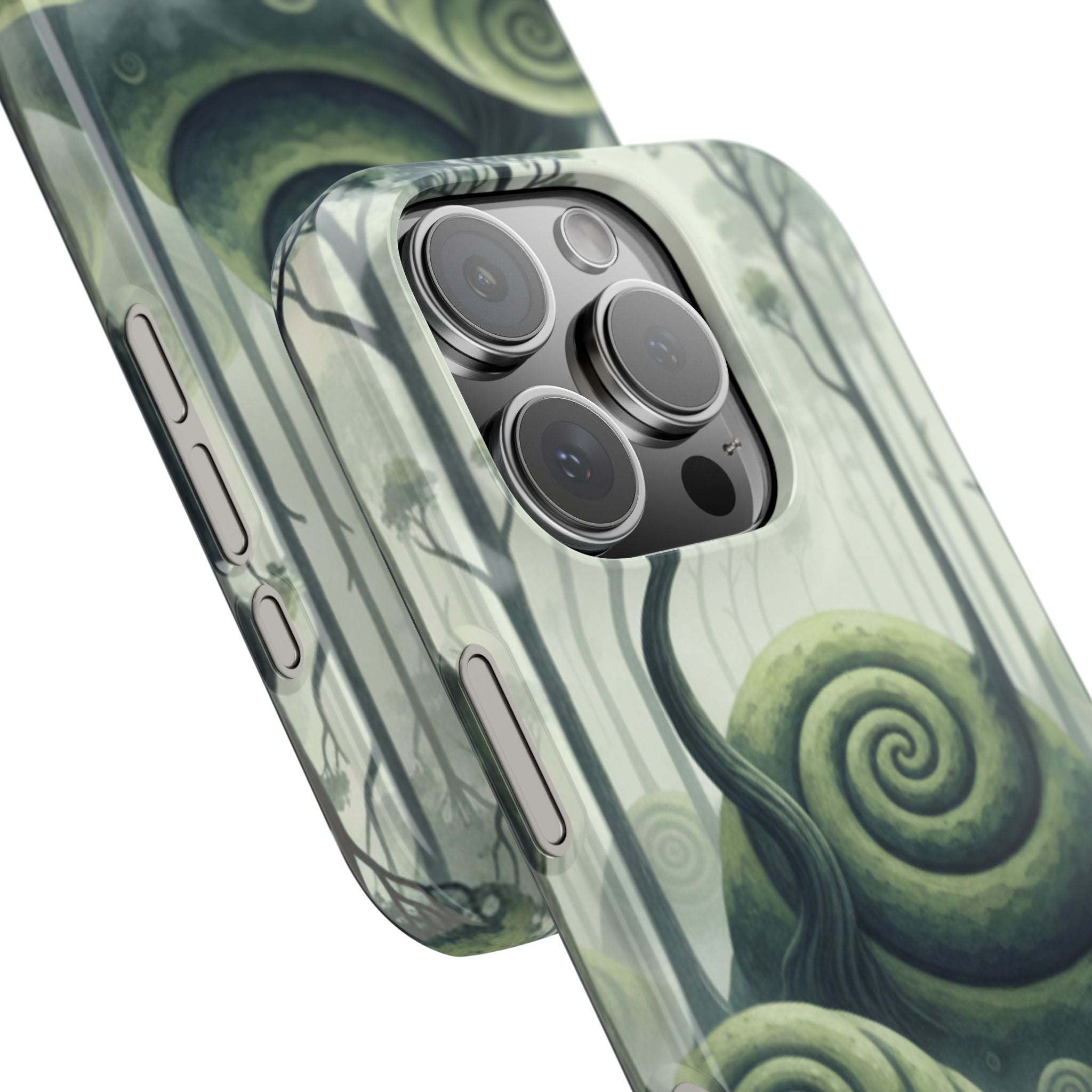 Mystical Forest Slim Phone Case — Dreamy Studio Ghibli‑Style Foggy Hills