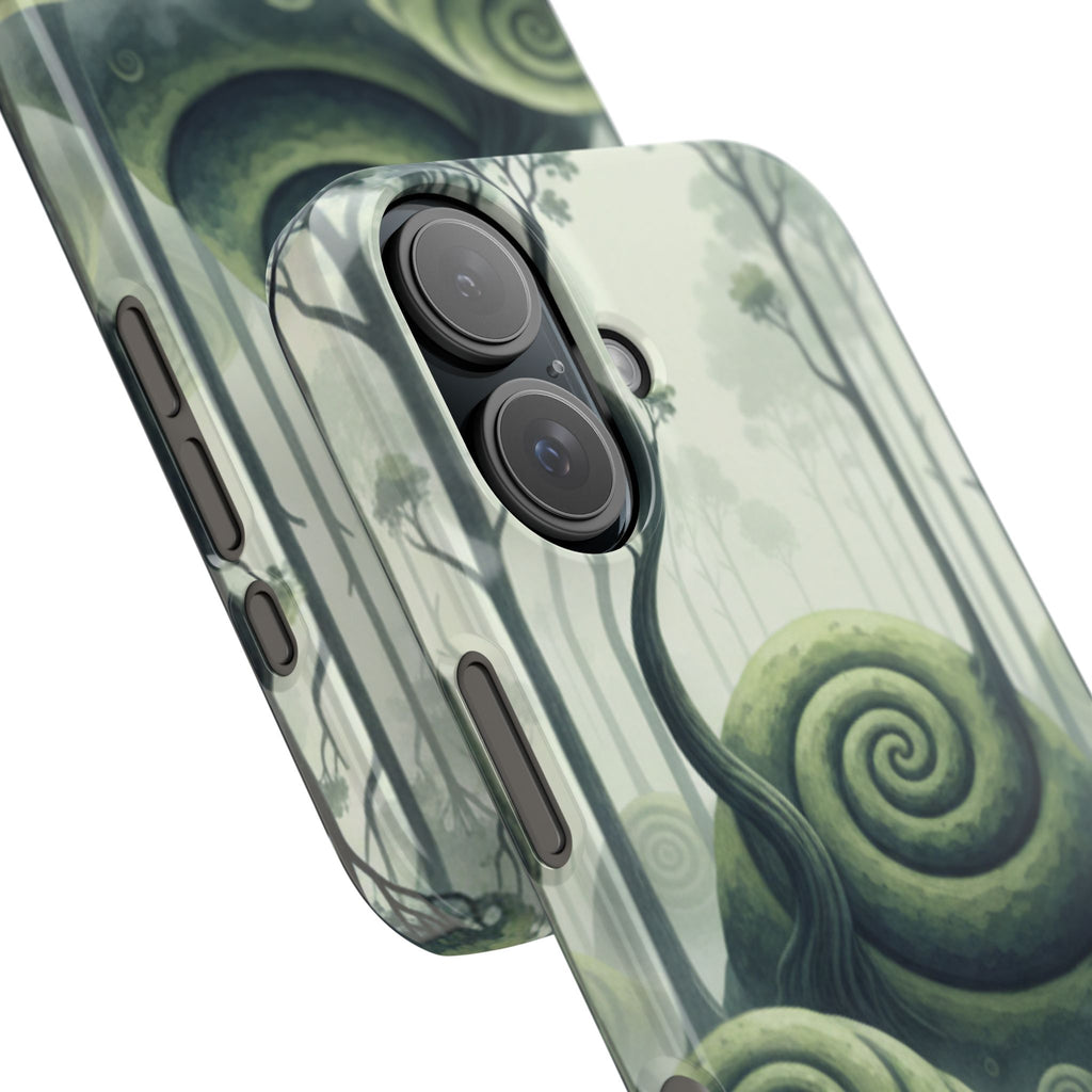 Mystical Forest Slim Phone Case — Dreamy Studio Ghibli‑Style Foggy Hills