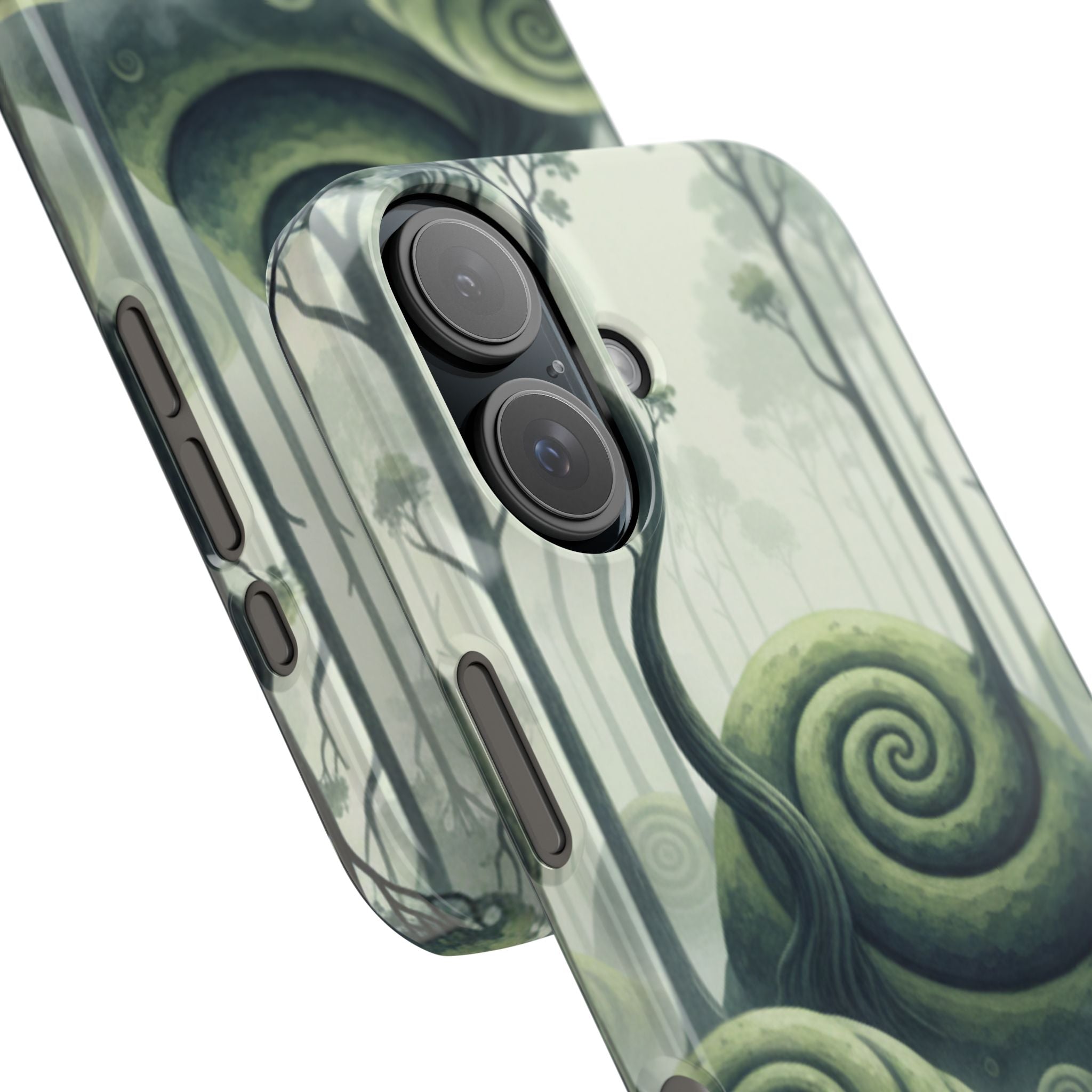 Mystical Forest Slim Phone Case — Dreamy Studio Ghibli‑Style Foggy Hills