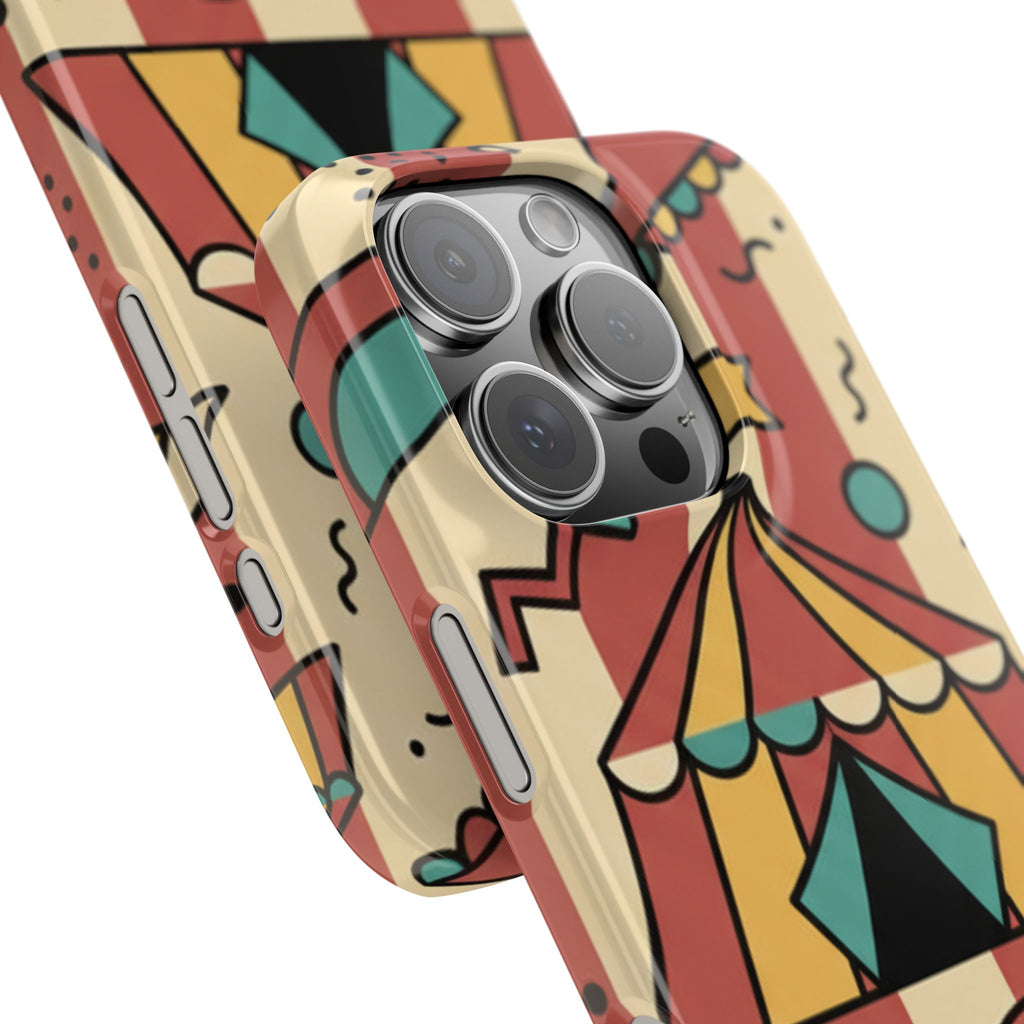 Retro Circus Stripe Slim Phone Case — Vintage 70s Memphis Geometric Design