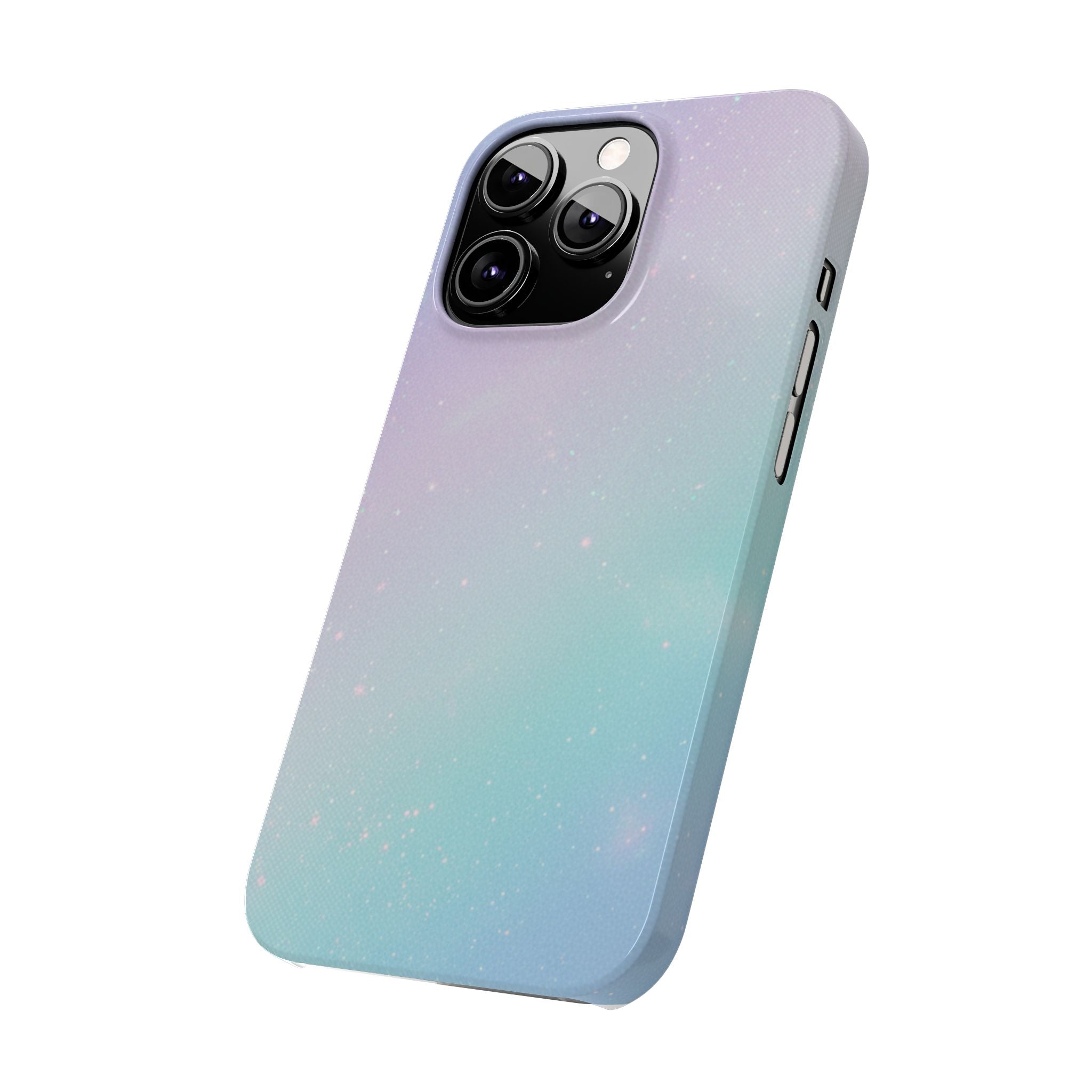 Opalescent Cosmic Slim Phone Case — Shimmering Moon Dust Purple & Blue Gradient