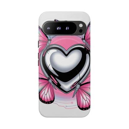 Phone Case - Y2K Aesthetic Chrome Hearts and Butterflies, Cybercore 2000s Vibe